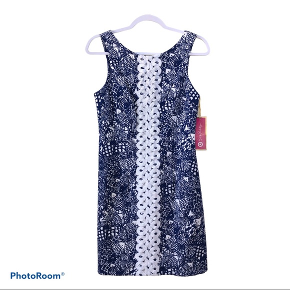 target blue and white dress